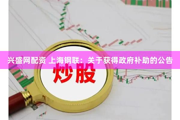 兴盛网配资 上海钢联：关于获得政府补助的公告