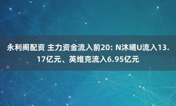 永利阁配资 主力资金流入前20: N沐曦U流入13.17亿元、英维克流入6.95亿元
